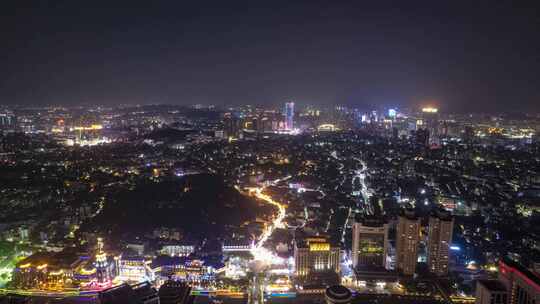 广东中山城市夜景灯光航拍延时