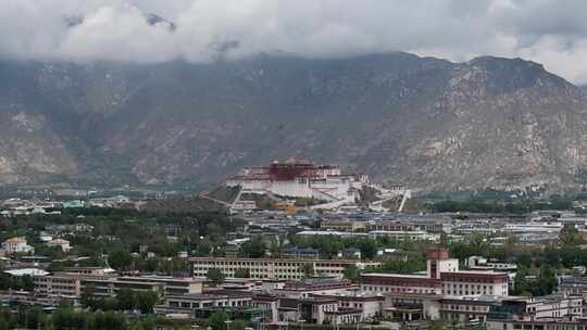 拉萨 拉萨市全景 布达拉宫 拉萨河