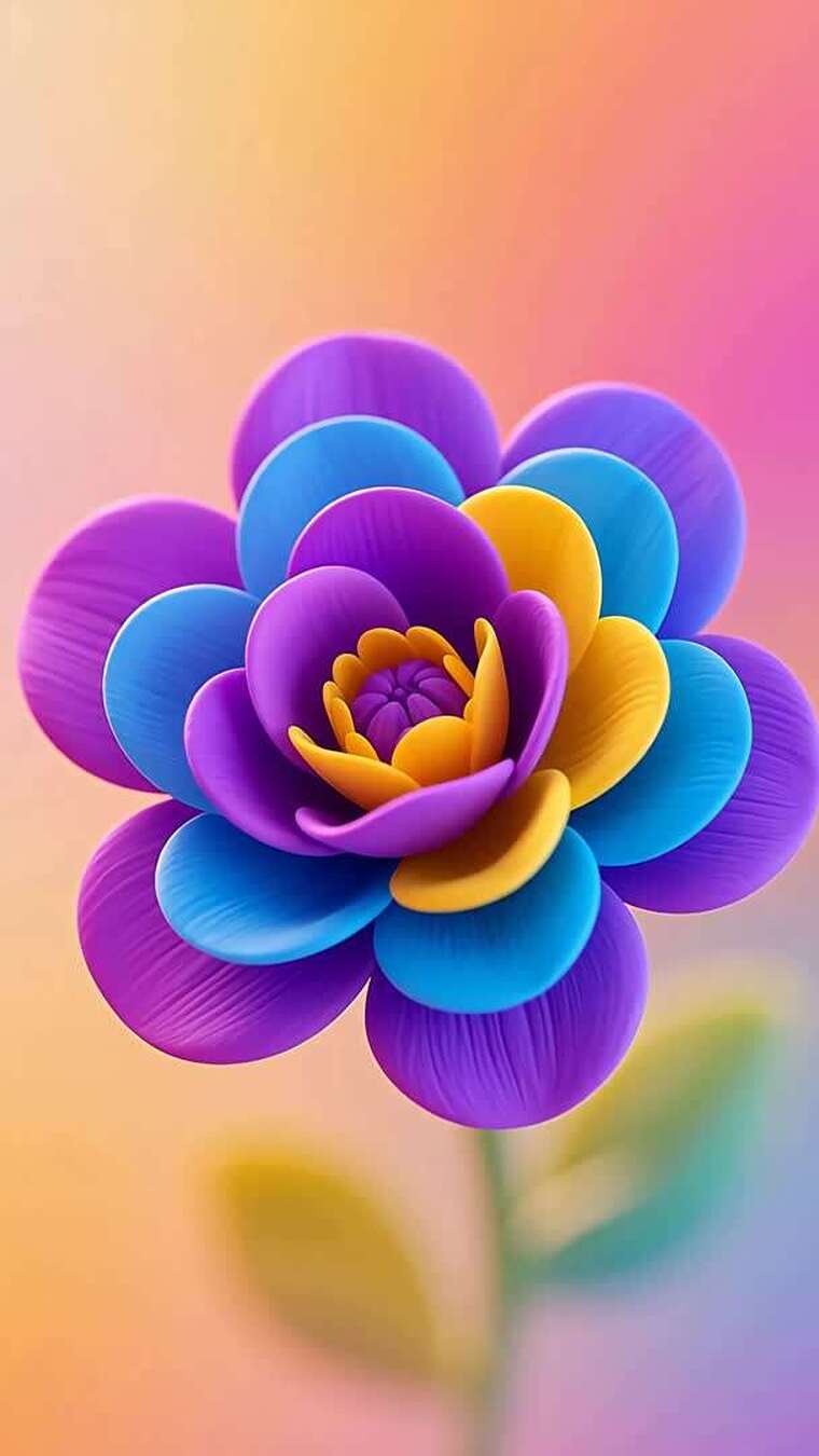 多彩立体花朵特写