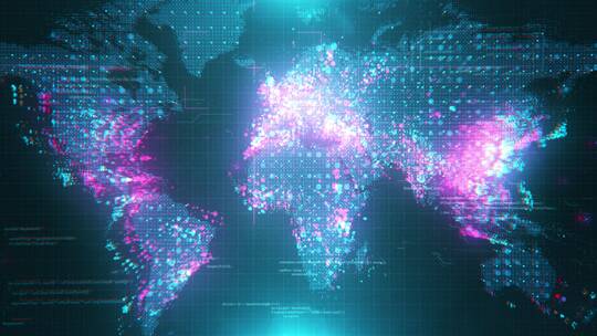 科技光线大数据地图蓝色商务背景C (11)