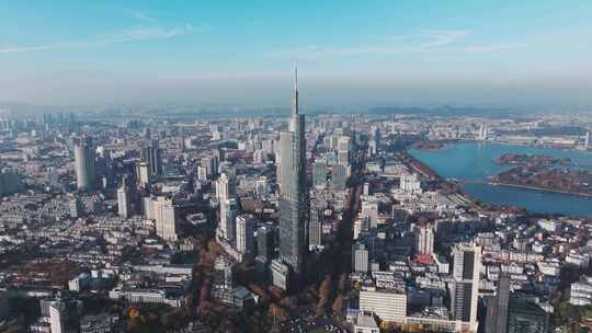 南京紫峰大厦航拍城市风光