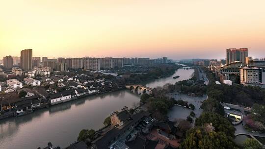 杭州拱宸桥、京杭大运河日转夜延时视频