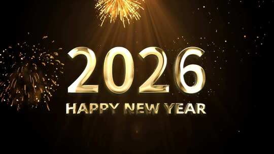 2026跨年倒计时金色开场视频