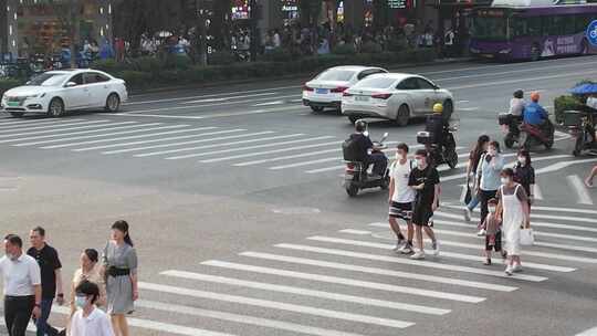 城市马路车流人流视频素材