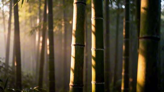 竹林光影意境画面翠竹绿色竹子