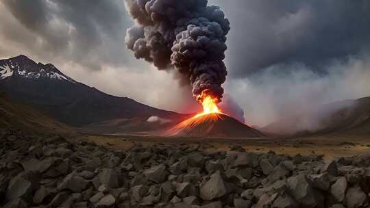 火山喷发火山爆发【商用需购买企业授权】