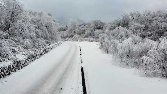 西岭雪山 雪景 大雪覆盖的自然风光 航拍