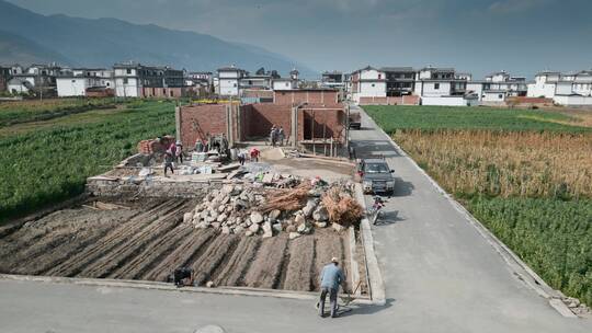 少数民族自建房大理苍山下白族建盖住房