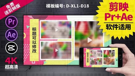 视频包装模板Pr+Ae+抖音剪映 D-XL1-D18