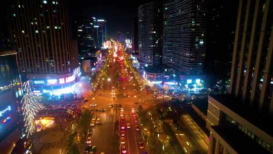 城市夜晚马路车流夜景视频素材
