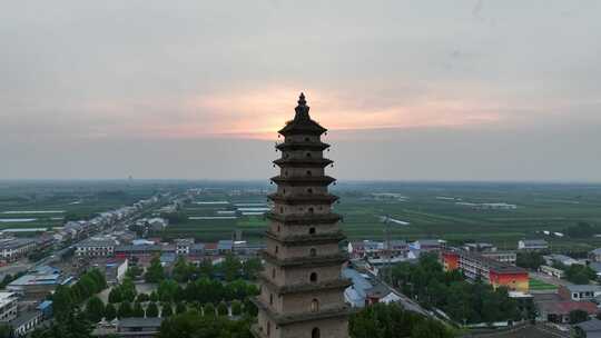 山西普救寺4K航拍视频