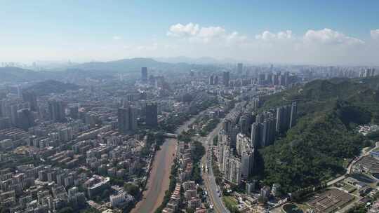 广东珠海城市风光大景蓝天白云航拍