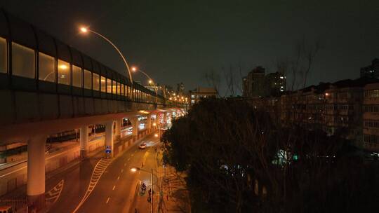 莲花路沪闵高架路夜景