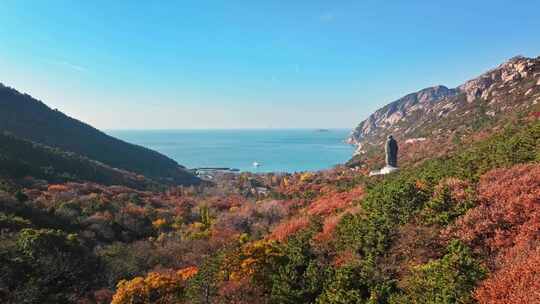 青岛崂山青岛秋景青岛太清宫航拍