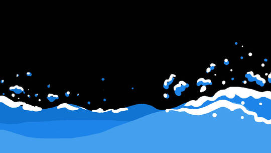 卡通水花海浪液体水海水