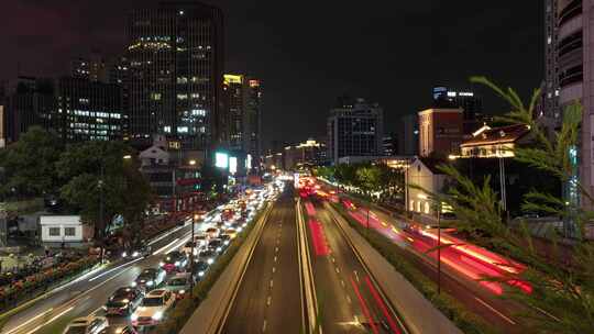 上海浦西徐家汇夜景视频素材模板下载