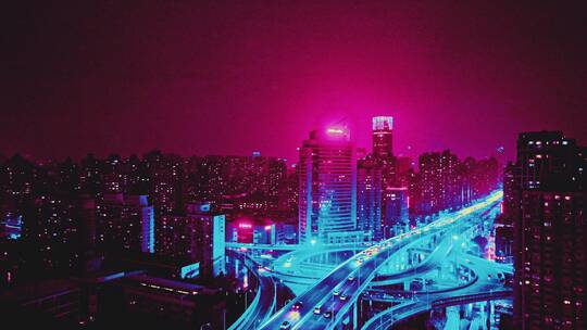 赛博上海夜景
