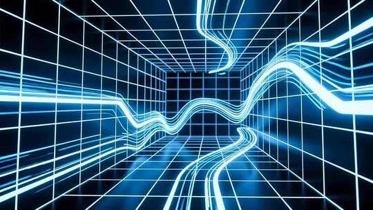 科技线条穿梭网格4K