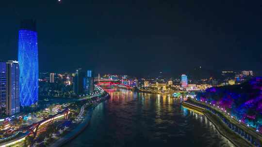 四川宜宾夜景延时合江门广场夜景延时