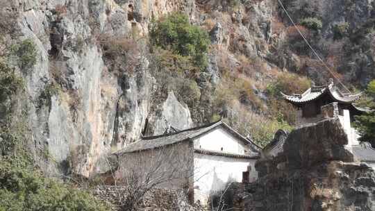 云南大理宾川观音箐悬空寺航拍