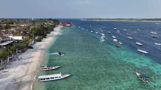 印度尼西亚龙目吉利群岛海岛自然风光航拍视频素材模板下载