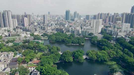 航拍荔湾湖视频素材模板下载