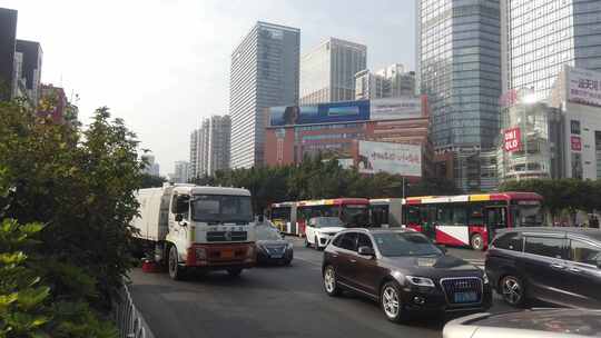 马路车流街头实拍素材