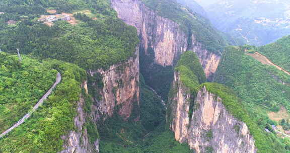 四川重庆旱夔门景点航拍