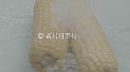 4K农产品玉米水中碰撞