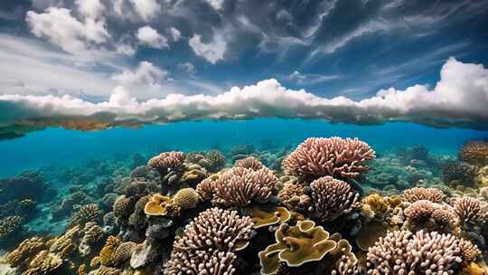 海底珊瑚礁全景