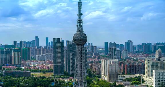 佛山禅城季华路商务带车流城市建筑繁华商业