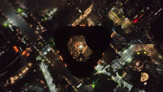 俯拍广州夜景视频素材模板下载