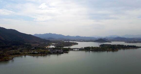 杭州 湘湖 下午 湖面 桥