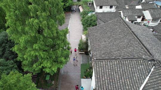 杭州五柳巷历史街区航拍视频素材模板下载