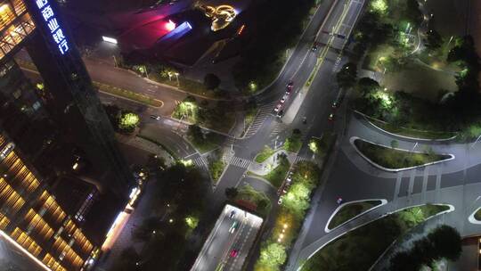 2022广州珠江新城夜景天环广场猎德大桥灯光视频素材模板下载