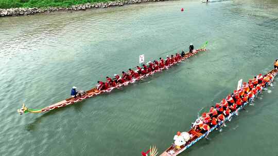 端午节传统比赛划龙舟练习视频素材模板下载