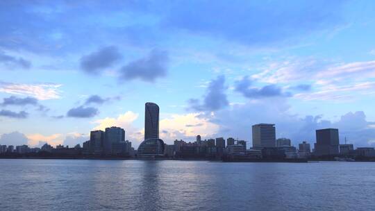 上海浦西滨江夜景延时视频素材模板下载
