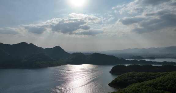 金海湖碧波岛旅游度假区风景景色航拍