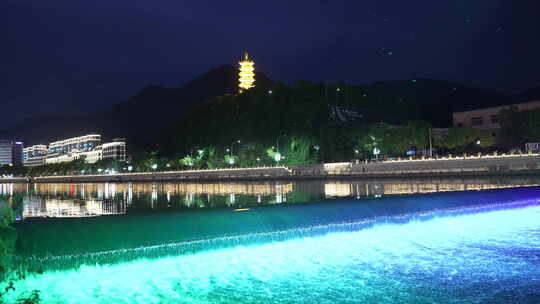 文成县夜景街景视频素材模板下载