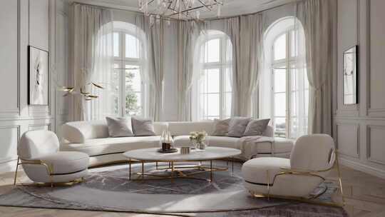 现代简约风格客厅室内场景