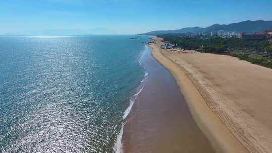 东海大海海边海水海浪沙滩海滩航拍风景唯美