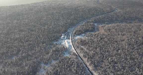 长白山雪岭景区航拍