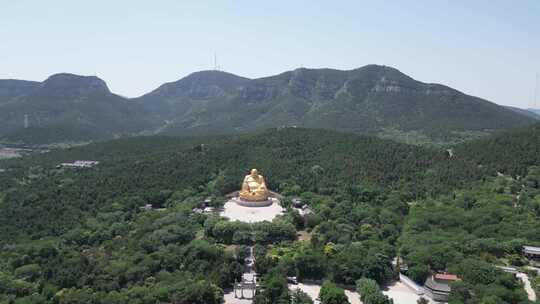 航拍山东济南千佛山风景区