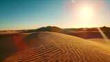 沙漠沙丘日出余晖航拍荒漠化戈壁ai素材原高清在线视频素材下载