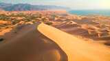 沙漠沙丘日出余晖航拍荒漠化戈壁ai素材原高清在线视频素材下载