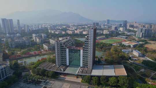 航拍福建江夏学院景观