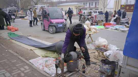 4k新春时节传统民俗炸爆米花