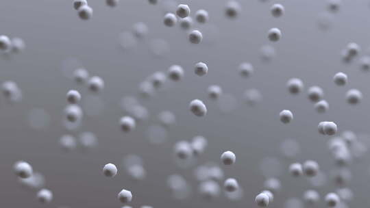 白色球形分子漂浮