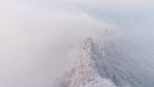 北京怀柔箭扣长城冬季雪景云海4K