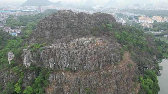 航拍广西桂林七星景区4A景区